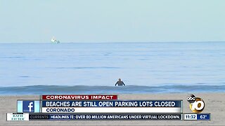 Coronado beaches still open, some parking lots closed