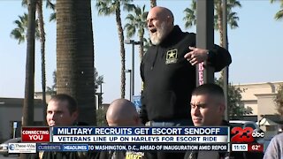Military recruits get escort sendoff