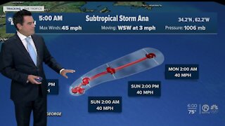 Subtropical Storm Ana forms