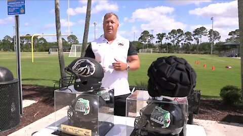 Jupiter Pop Warner team first in Florida to use new helmet caps