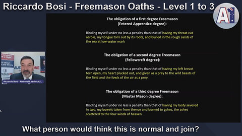 Freemason Oaths Levels 1 to 3 - What person would think this is normal? - Riccardo Bosi