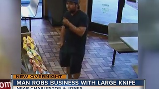 Man robs business with large knife