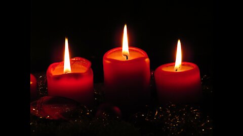 Three candles - a candle of Hope, Faith, and a candle of Love