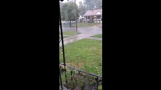 Hail falls in Akron's Goodyear Heights neighborhood