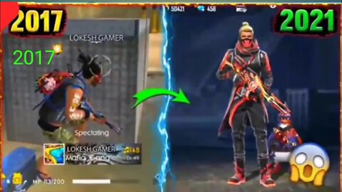 Free Fire Old Player 2017 Become Pro In 2022 | Free fire players 2017 Vs 2022#BS)GEMAR
