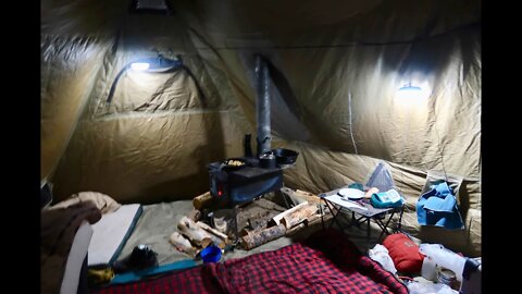 Living Off-Grid in a Tent w/ Wood Stove: Interior Walk-Through of My Living Space