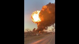 The Moment A Train and 18 Wheeler Exploded
