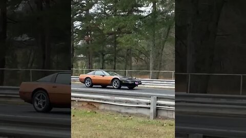 Track Side with EHR: 1996 Corvette C4 drag pass at Paradise Dragway