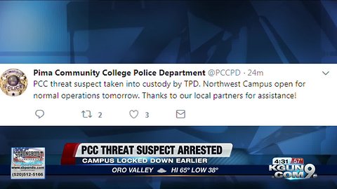 Pima Community College lockdown cleared, suspect in custody