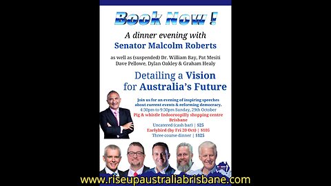 FUTURE VISION OF AUSTRALIA with senator Malcom Roberts and William Bay