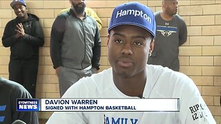 Davion Warren signs with Hampton basketball