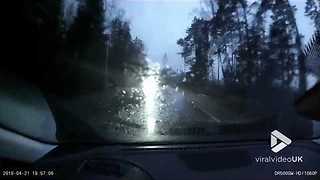 Unbelievable collision on wet road || Viral Video UK