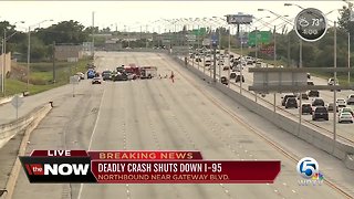 Deadly crash shuts down I-95 northbound in Boynton Beach