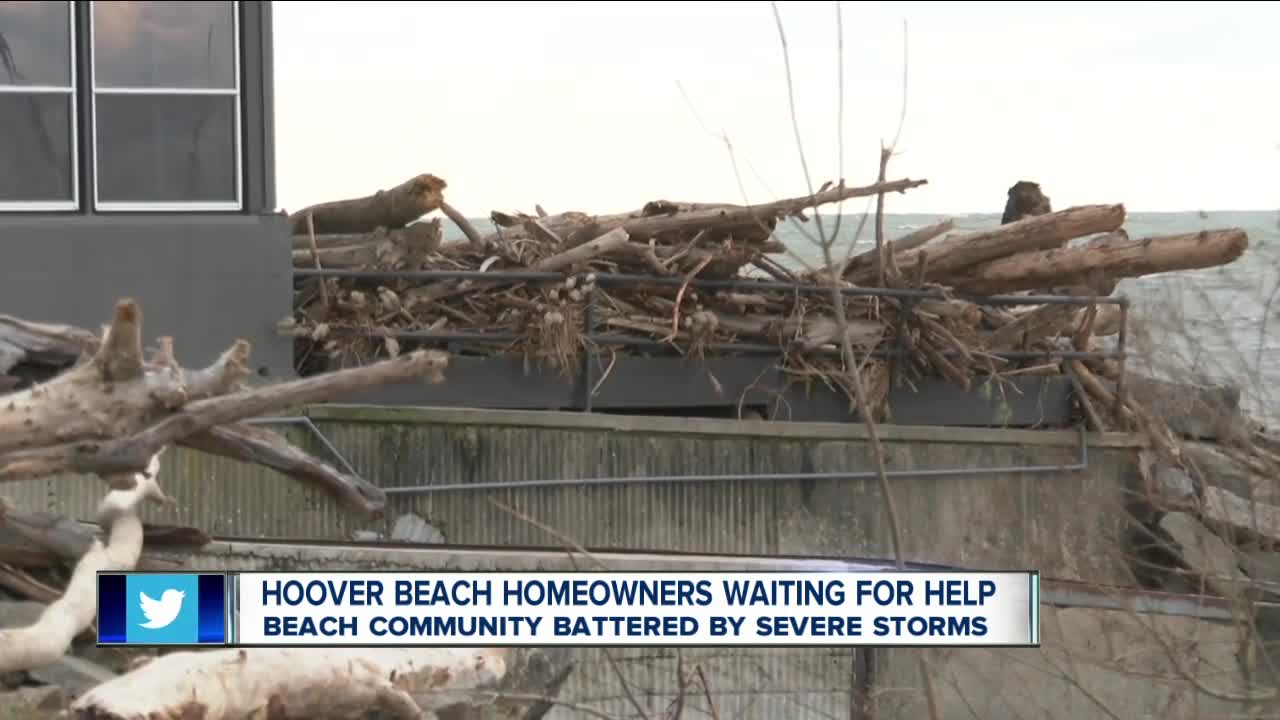 Hoover Beach homeowners still waiting for help following storm