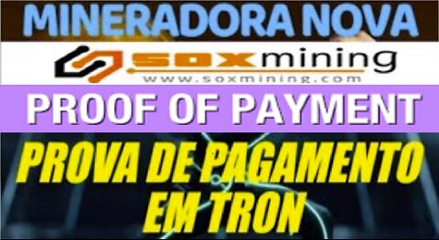 Mineradora SOXMINING | Prova e Pagamento | Receba $10 no registro | Saque minimo $1| CryptoCurrency