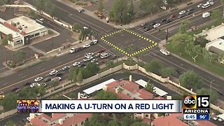 Is it legal to make a U-turn on a red light?