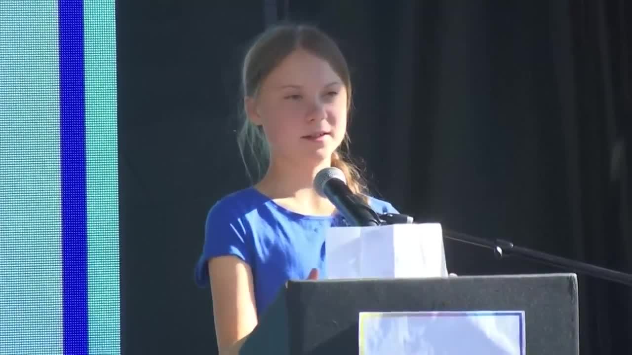Greta Thunberg call to fight global warming cheers LA rally