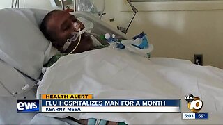 Flu hospitalizes San Diego man for a month