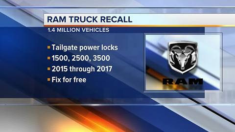 Fiat Chrysler recalling more than 1.4M Ram pickup trucks, tailgates can open unexpectedly
