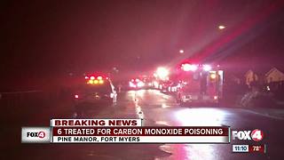 Six treated for carbon monoxide poisoning