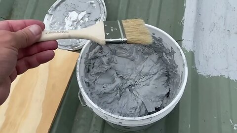 Patching the metal roof with Silicone