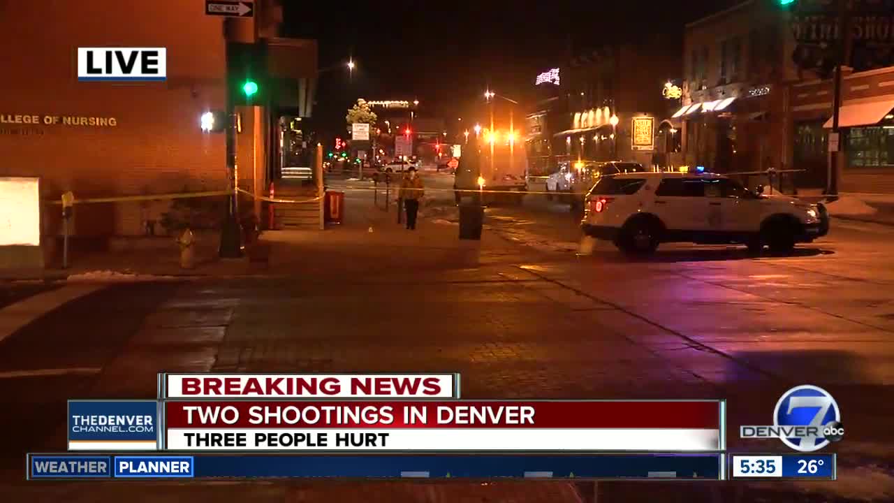 Three wounded in shootings in LoDo overnight