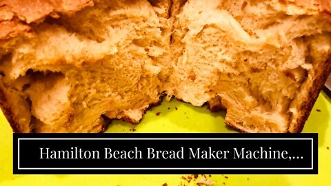 Hamilton Beach Bread Maker Machine, Digital, Programmable, 12 Settings + Gluten Free, Dishwashe...