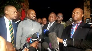 MEDIA: SA President Cyril Ramaphosa outside Winnie Madikizela-Mandela's home in Soweto (bQx)