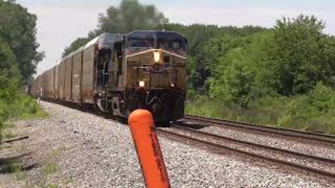 CSX Q332 Autorack/Manifest Mixed Freight Train from Sterling, Ohio June 4, 2022