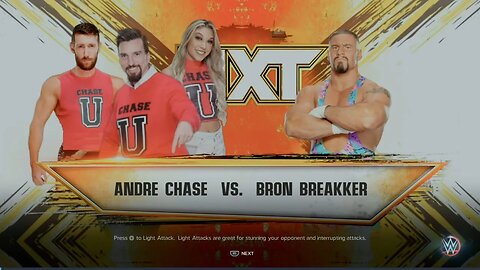 NXT Spring Breakin' 2023 Andre Chase w/ Thea Hail & Duke Hudson vs Bron Breakker