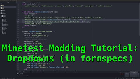 Minetest Modding Tutorial: Dropdowns (in formspecs)