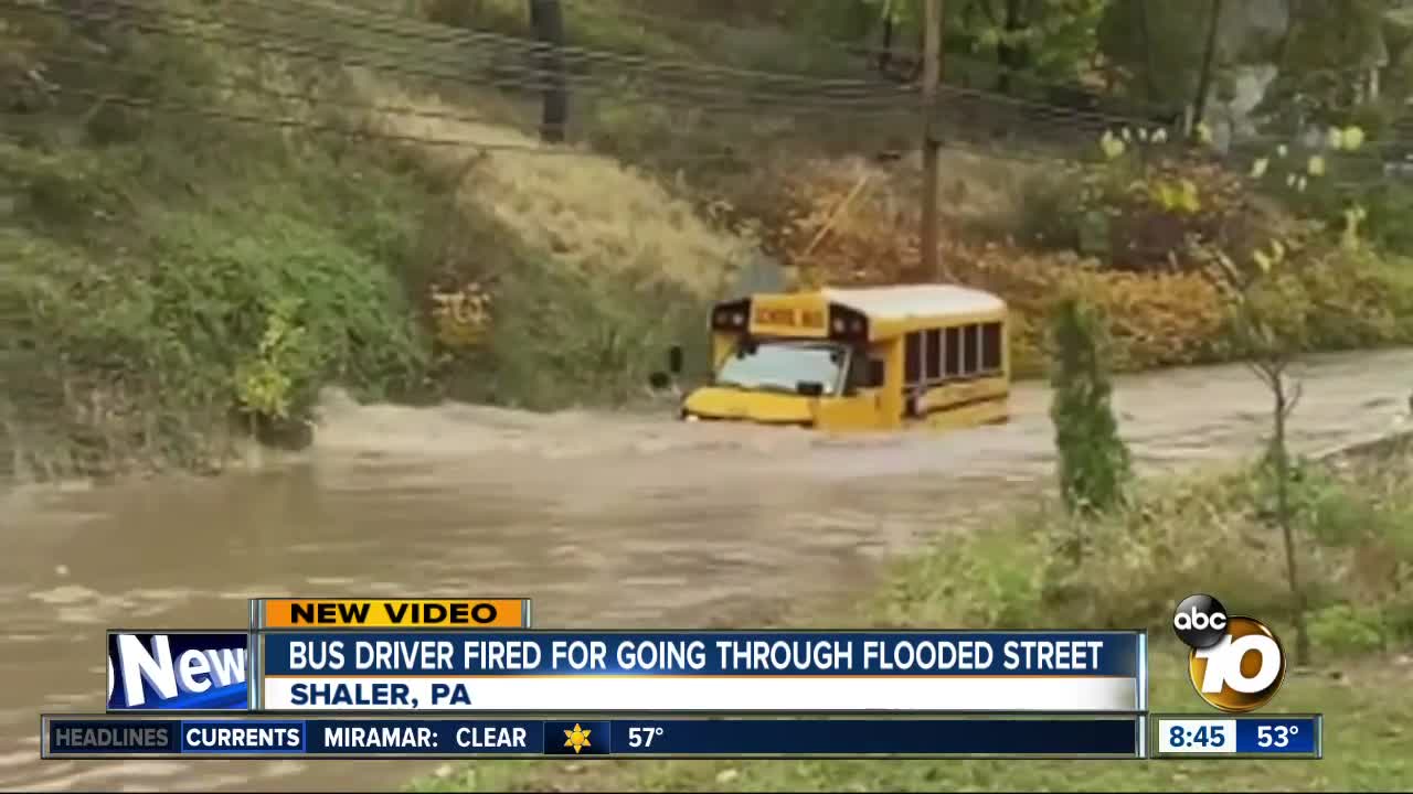 Pennsylvania bus driver fired for going through flooded street