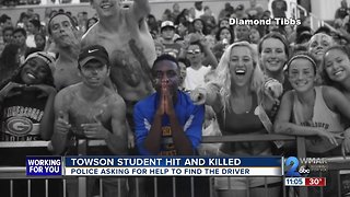 Towson University student killed in hit and run; Police searching for driver