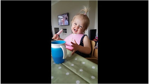 Toddler tries ice cream, gets instant brain freeze