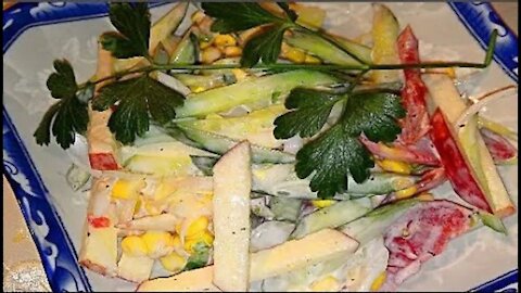 ✔️Salad with corn in 5 minutes The children were delighted