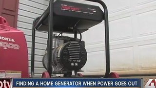 Finding a home generator when power goes out