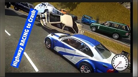 Intense BeamNG Highway Racing Chaos: Blue Car vs. Epic Police Car Crashes!