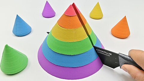 Satisfying Video l Kinetic Sand Rainbow Cone Cutting ASMR #1