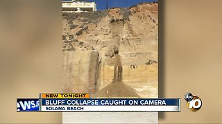 Crumbling cliff caught on camera in Solana Beach