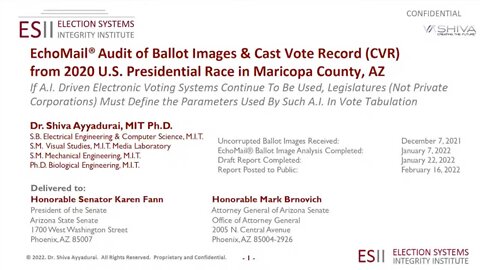 EchoMail Audit of Ballot Images from 2020 Presidential Race in Maricopa County. Why NOW?