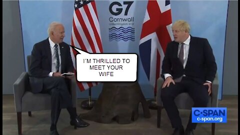 Boris: “Everybody is absolutely thrilled to see you...” Joe: “I’m thrilled to meet your wife”