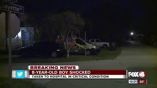 Boy in critical condition after being shocked