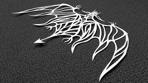 Freehand Paper Cutting - Drakulax Volcanun