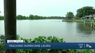 Hurricane Laura moving towards land