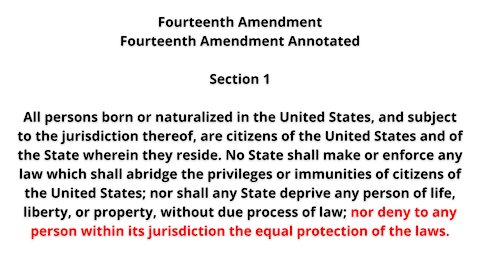 Your Vote and Equal Protection Under The Law Part 1