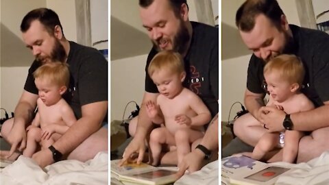 Dad & son have a blast reading creative children's book