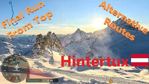 [4K] Skiing Hintertux Glacier, Final Run From Top Taking Alternative Routes, Austria, GoPro HERO11