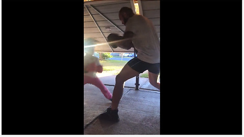 5-year-old girl intensely trains with dad to become boxer