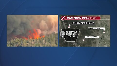 Cameron Peak Fire near Chambers Lake in western Larimer County grows to 1,540 acres