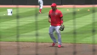 Reds players training at Mason's Prasco Park